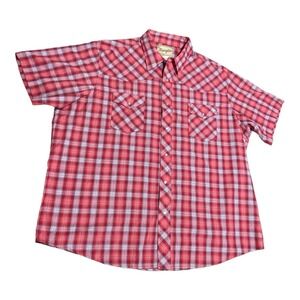 Wrangler Pearl Snap Men's Size 2XL Shirt Plaid Western Rodeo Cowboy Core
